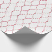 Papier Cadeau Delicate Red Geometric Pattern Giftwrap (Coin)
