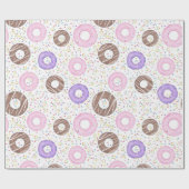 Papier Cadeau Delicious Donuts on White Wrapping Paper (Plat)