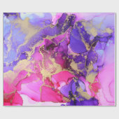 Papier Cadeau Deluxe Purple Pink Gold Ink Flow. Liquid layers of (Plat)