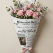 Papier Cadeau Demande Demoiselle d'Honneur Fleur de Journal Emba