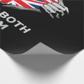 Papier Cadeau Demi-Américain Moitié Anglais USA Angleterre Drape (Coin)