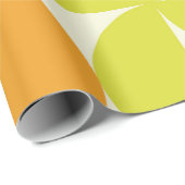 Papier Cadeau Demi-cercles du milieu du siècle orange et jaune (Coin rond)