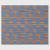 Papier Cadeau Denim Blue African Kente avec des rayures (Plat)