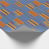 Papier Cadeau Denim Blue African Kente avec des rayures (Coin)