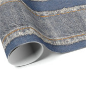 Papier Cadeau Denim Blue Jeans : Décontracté Double Patch (Coin rond)