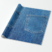 Papier Cadeau Denim Jeans Pocket Russe Pays Ouest (Déroulé)