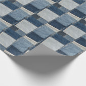 Papier Cadeau Denim Patchwork : Motif textile Vintage (Coin)