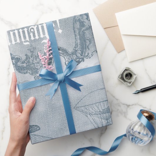 Papier Cadeau Denim Steampunk (Cadeaux)