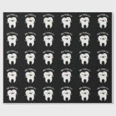 Papier Cadeau Dent foncée dans mignonne amusant jeu de dents Bis (Plat)