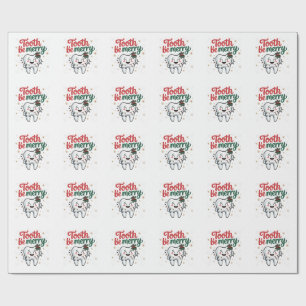 Papier Cadeau Dent Pour Être Joyeux Drôle Dentiste Noël Dentaire