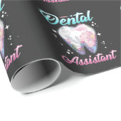 Papier Cadeau Dental Assistant dentaire Floral Tooth Dentiste (Coin rond)
