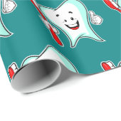 Papier Cadeau Dental Care Happy Tooth (Coin rond)