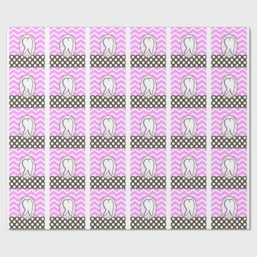 Papier Cadeau Dental Tooth Chevron Design II (Plat)
