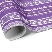 Papier Cadeau Dentelle blanche Décor dentelle romantique Élégant (Coin rond)