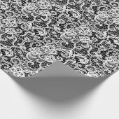 Papier Cadeau Dentelle blanche en noir (Coin)