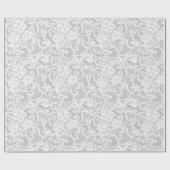 Papier Cadeau Dentelle blanche sur argent (Plat)