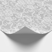Papier Cadeau Dentelle blanche sur argent (Coin)