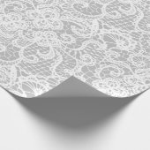 Papier Cadeau Dentelle blanche sur gris (Coin)