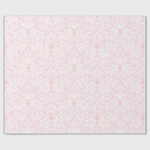 Papier Cadeau Dentelle blanche sur rose (Plat)
