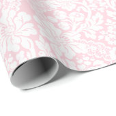 Papier Cadeau Dentelle blanche sur rose (Coin rond)