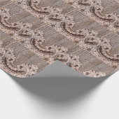 Papier Cadeau Dentelle de bois rustique mariage campagnard occid (Coin)