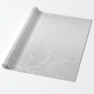 Papier Cadeau Dentelle de dentelle blanc gris argenté