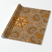 Papier Cadeau Dentelle Fractale Caramel (Déroulé)