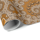 Papier Cadeau Dentelle Fractale Caramel (Coin rond)