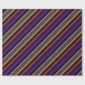 Papier Cadeau Dentelle multicolore sur noir (Plat)