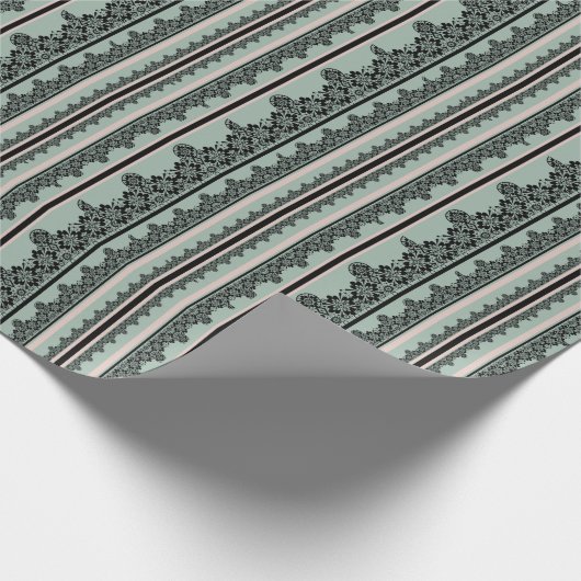 Papier Cadeau Dentelle noire, oreiller jetable ouvert (Coin)