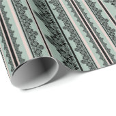 Papier Cadeau Dentelle noire, oreiller jetable ouvert (Coin rond)