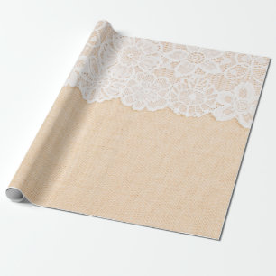 Papier Cadeau Dentelle ornementale blanche sur la conception de