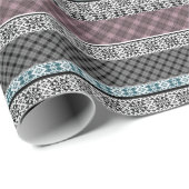 Papier Cadeau Dentelle patchwork noir et blanc (Coin rond)