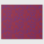 Papier Cadeau Dentelle rouge sur violet (Plat)