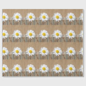 Papier Cadeau Dentelles Burlap Barnwood Et Daisey (Plat)
