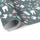 Papier Cadeau dentifrice dentifrice et bouche pour dentiste (Coin rond)