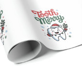 Papier Cadeau Dentiste dentaire - Soin dentaire joyeux Noël Noël (Coin rond)