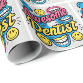 Papier Cadeau Dentiste génial merci (Coin rond)