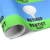 Papier Cadeau Dentiste retraité - Bal de golf à Tee (Coin rond)