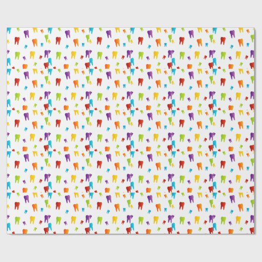 Papier Cadeau Dents colorées (Plat)