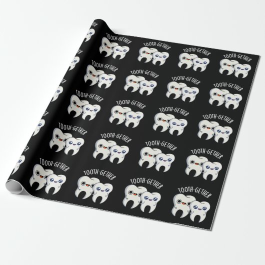 Papier Cadeau Dents ensemble Drôle de jeu de mots sur les dents (Déroulé)