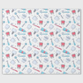 Papier Cadeau Dents et outils Motif dentaire (Plat)