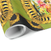 Papier Cadeau Déplacement victorien pour le jour à Noël (Coin rond)