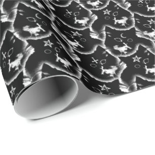 Papier Cadeau Déplaisant chaton gothique chaton sorcellerie sata