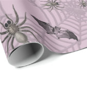 Papier Cadeau Déplaisant Halloween chauves-souris Éffrayant Spid (Coin rond)