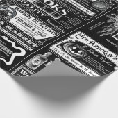 Papier Cadeau déplaisant journal halloween noir (Coin)