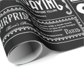 Papier Cadeau déplaisant journal halloween noir (Coin rond)