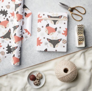 Papier Cadeau Des animaux scandinaves de Noël enveloppant du pap