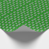 Papier Cadeau Des arbres de Noël enneigés en Motif vert (Coin)