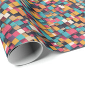 Papier Cadeau Des carrés géants et colorés (Coin rond)